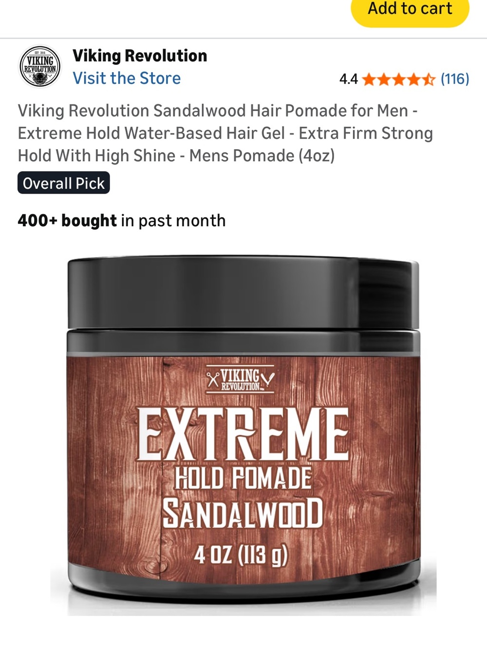 3/$10 Viking Revolution Extreme Hold Hair Pomade Sandalwood - Picture 6 of 6